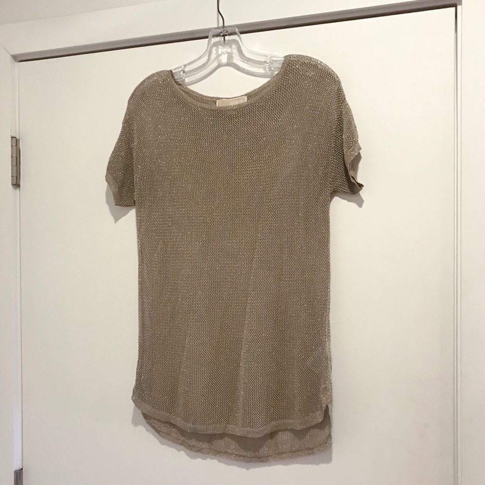Michael Kors Sheer Metallic Top